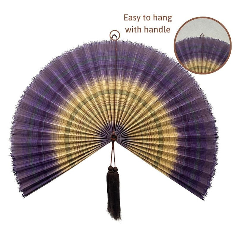 Handmade Bamboo Wall Fan – Lavender Tone