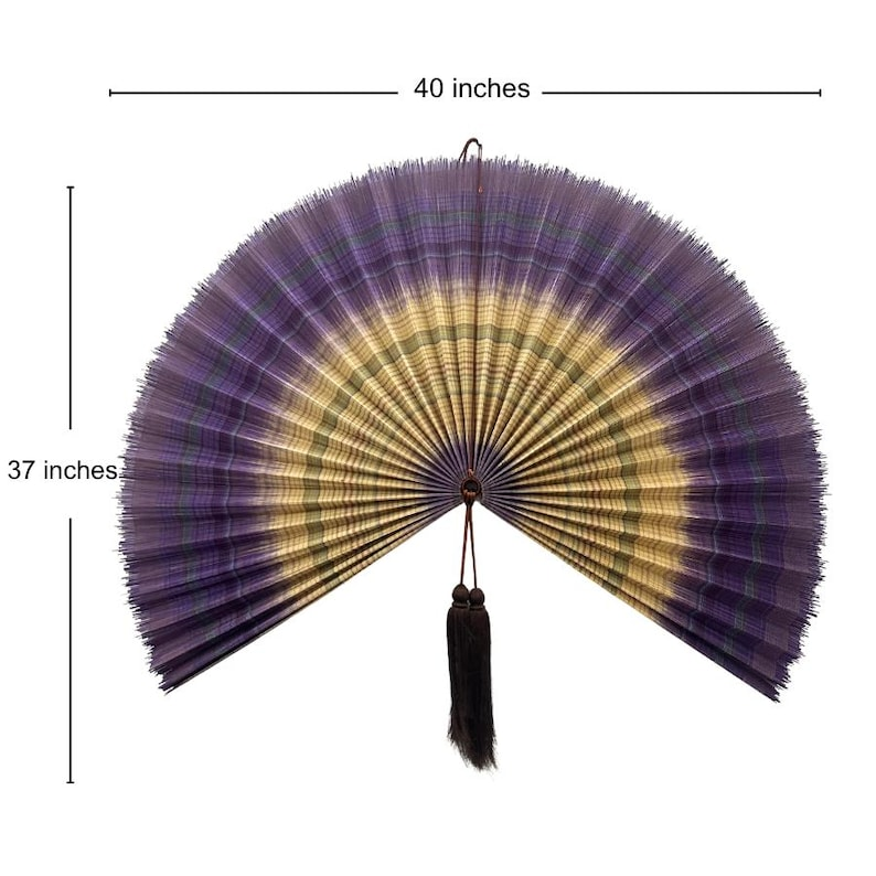 Handmade Bamboo Wall Fan – Lavender Tone