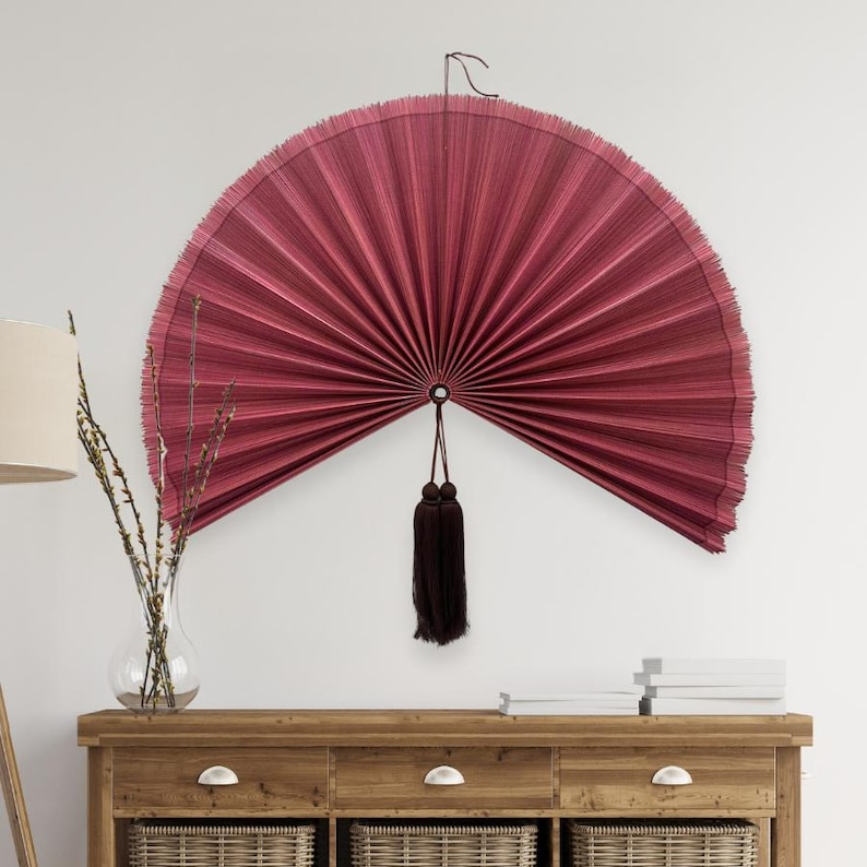 Handmade Colorful Bamboo Wall Fan – 40 Inches