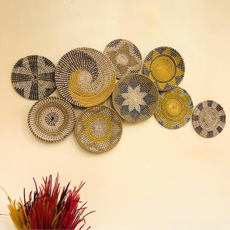 Woven Seagrass Wall Basket Set