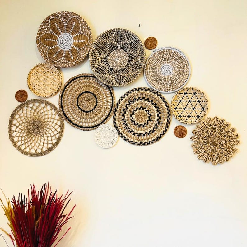 Tropical Boho Wall Basket Set – 13 Pieces