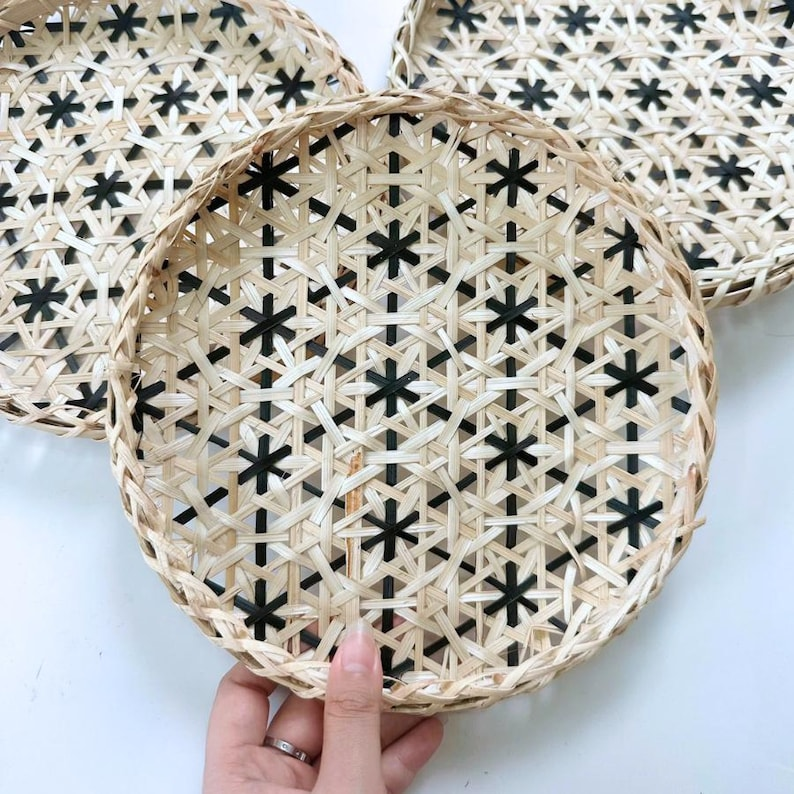 Bamboo Snowflake Flat Basket