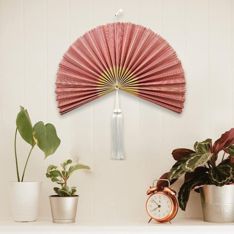 Large Handwoven Bamboo Wall Fan