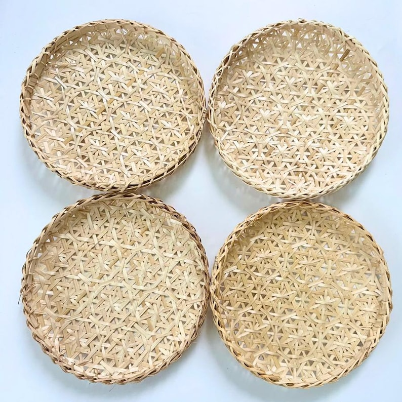 Bamboo Snowflake Flat Basket
