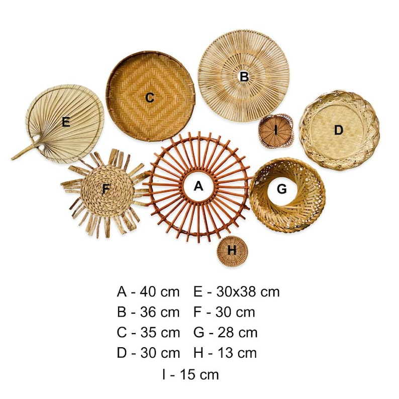 Boho Woven Wall Basket Set – 9 Pieces