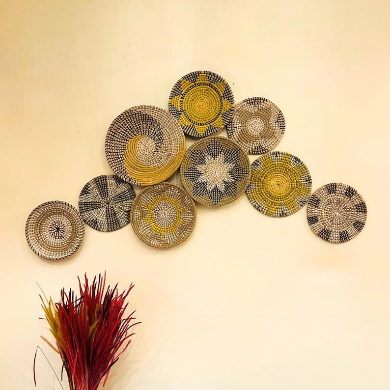 Woven Seagrass Wall Basket Set