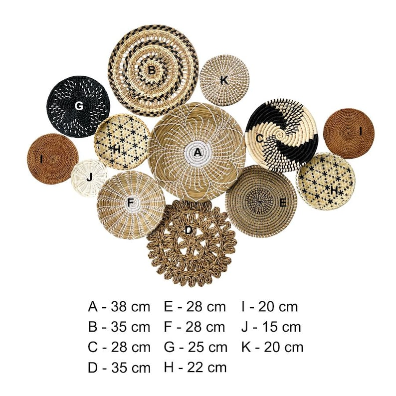 Woven Seagrass Wall Basket Set – 13 Pieces