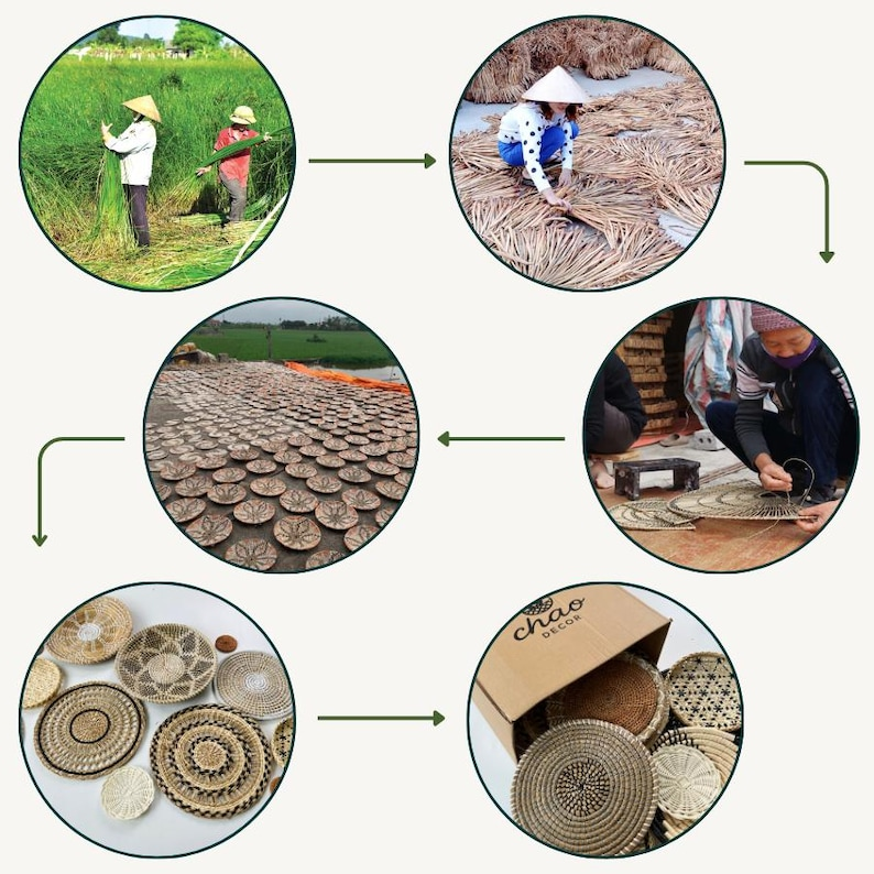 Boho Woven Wall Basket Set – 9 Pieces