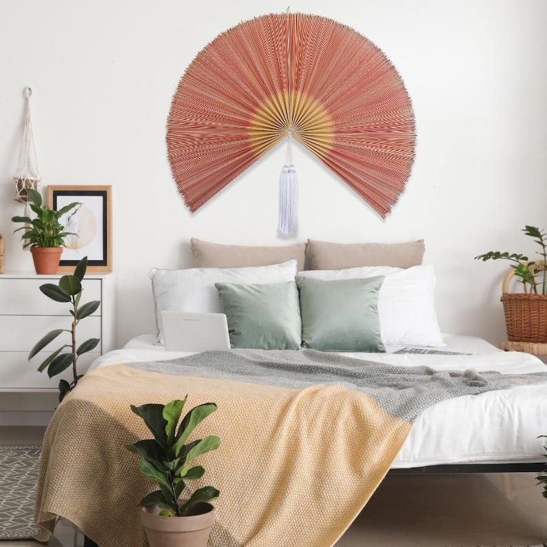 Large Handwoven Bamboo Wall Fan