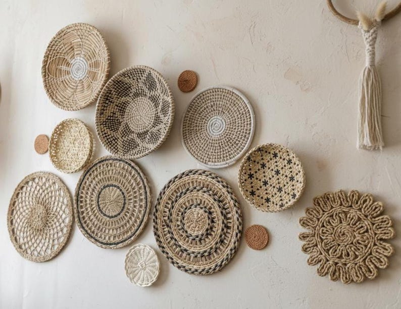 Tropical Boho Wall Basket Set – 13 Pieces