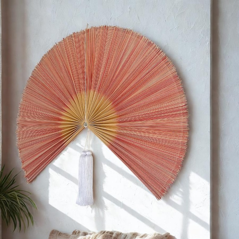Handmade Colorful Bamboo Wall Fan – 40 Inches