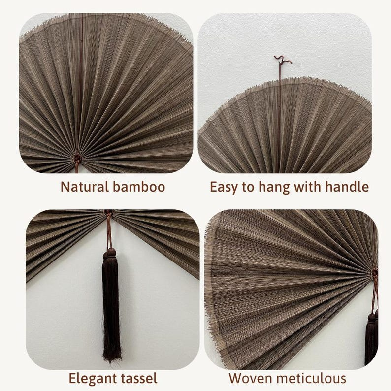Chestnut Brown Bamboo Wall Fan – 40 Inches
