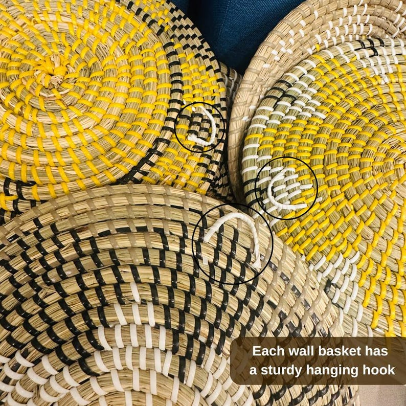 Woven Seagrass Wall Basket Set