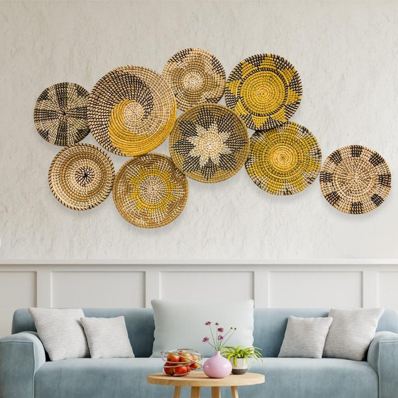 Woven Seagrass Wall Basket Set