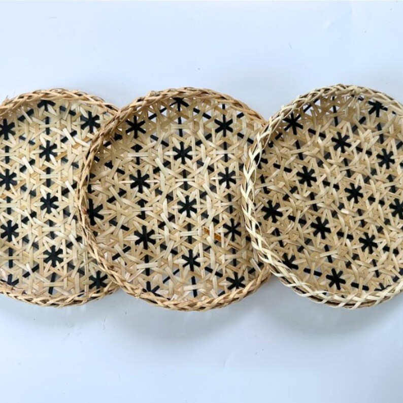 Bamboo Snowflake Flat Basket