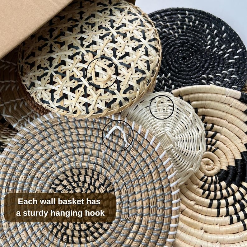 Woven Seagrass Wall Basket Set – 13 Pieces
