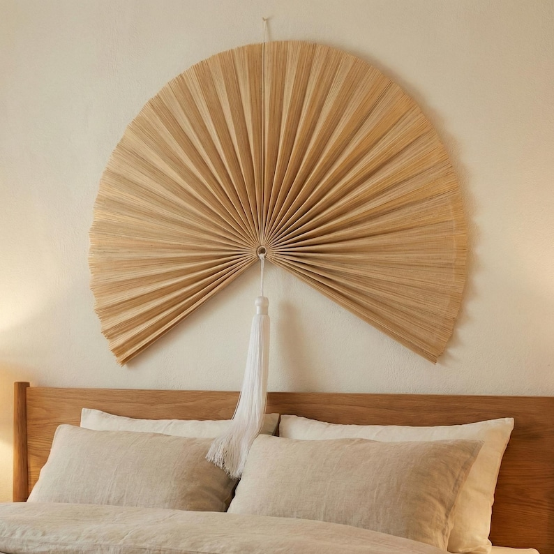 Handmade Colorful Bamboo Wall Fan – 40 Inches