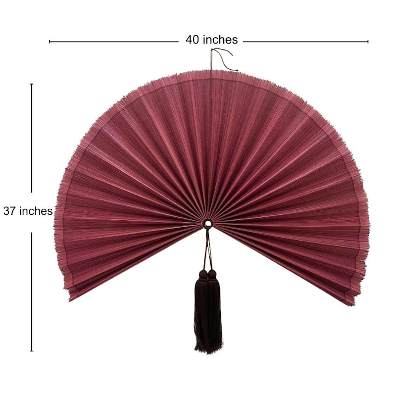 Handmade Pink Bamboo Wall Fan – 40 Inches