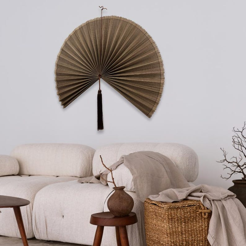 Chestnut Brown Bamboo Wall Fan – 40 Inches