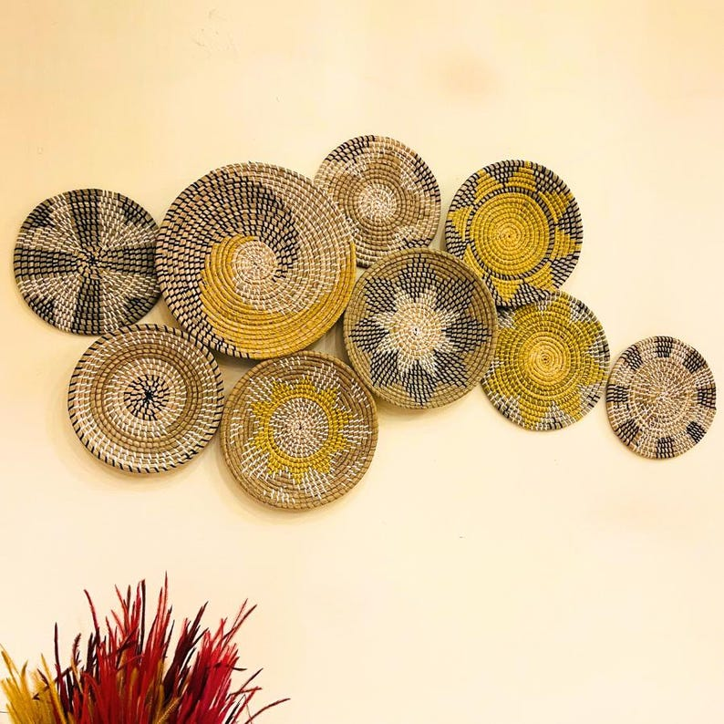 Woven Seagrass Wall Basket Set