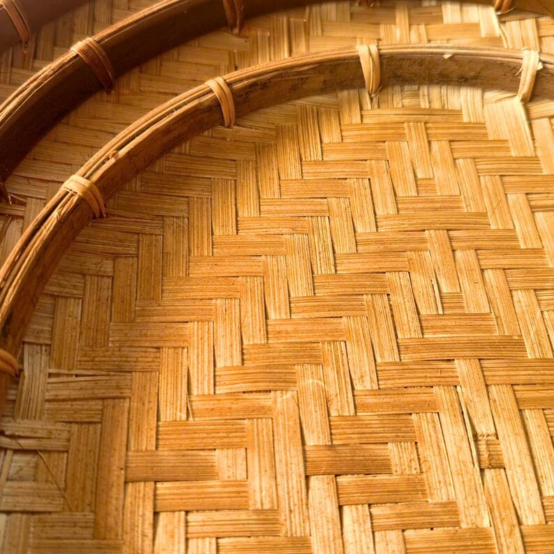 Handwoven Bamboo Flat Basket Set