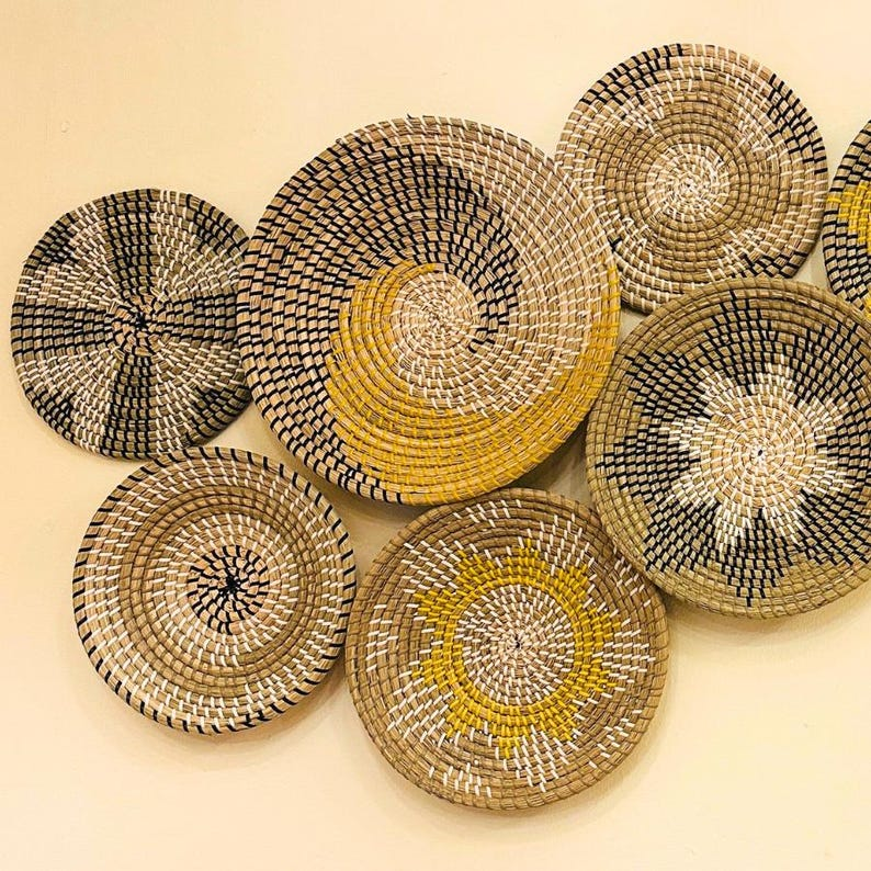 Woven Seagrass Wall Basket Set