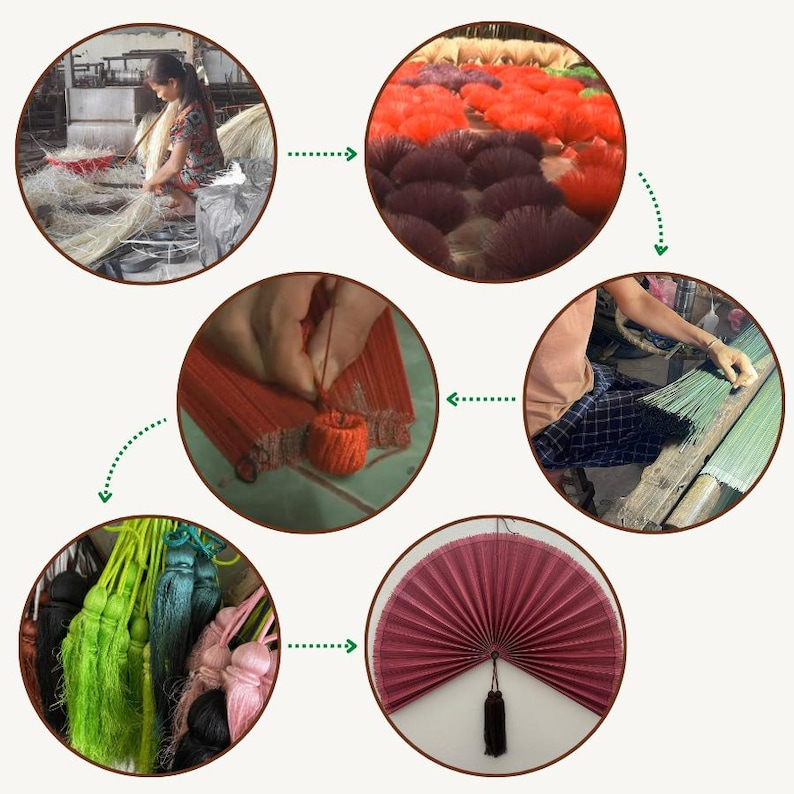 Handmade Pink Bamboo Wall Fan – 40 Inches