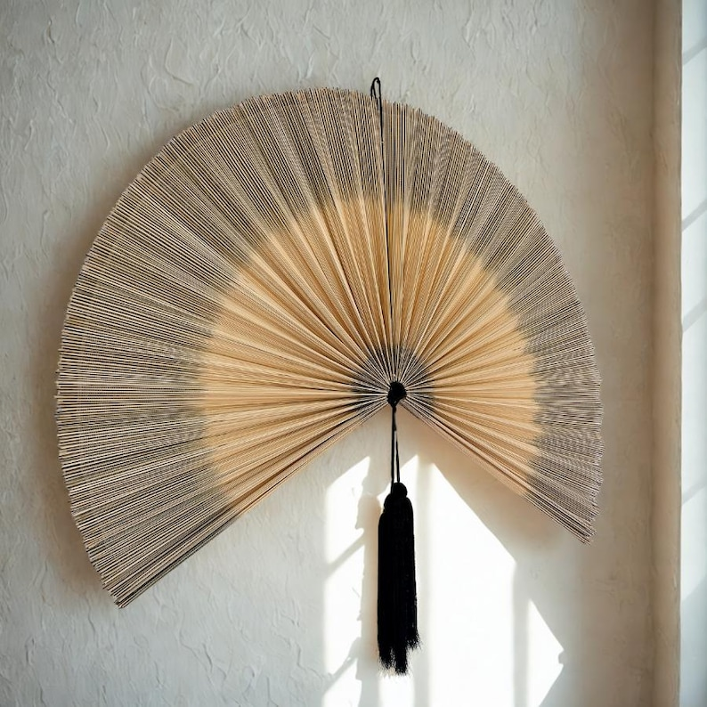 Handmade Colorful Bamboo Wall Fan – 40 Inches