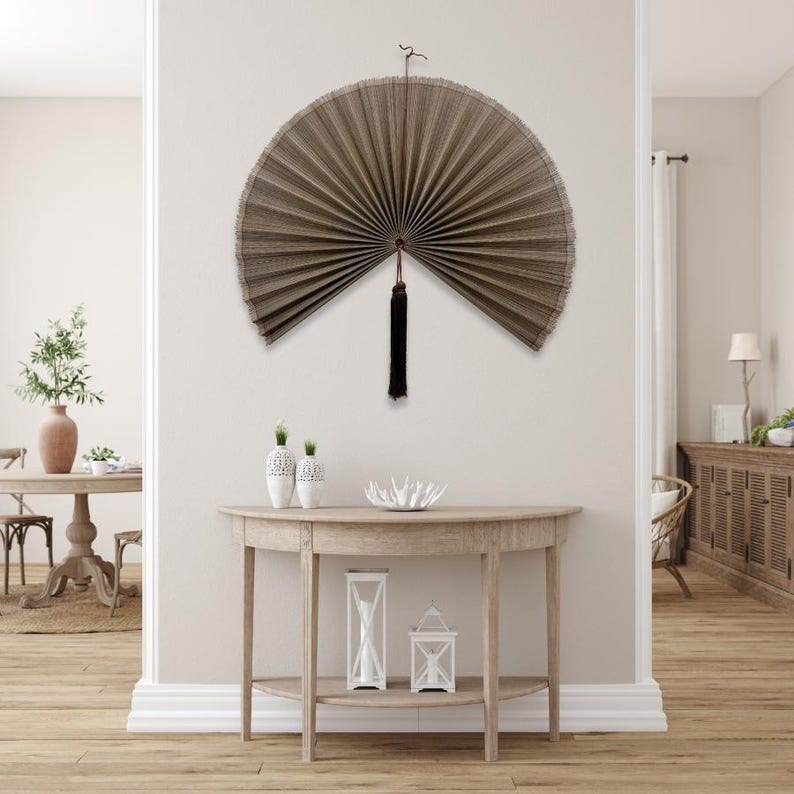 Chestnut Brown Bamboo Wall Fan – 40 Inches