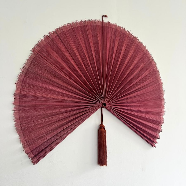 Handmade Pink Bamboo Wall Fan – 40 Inches