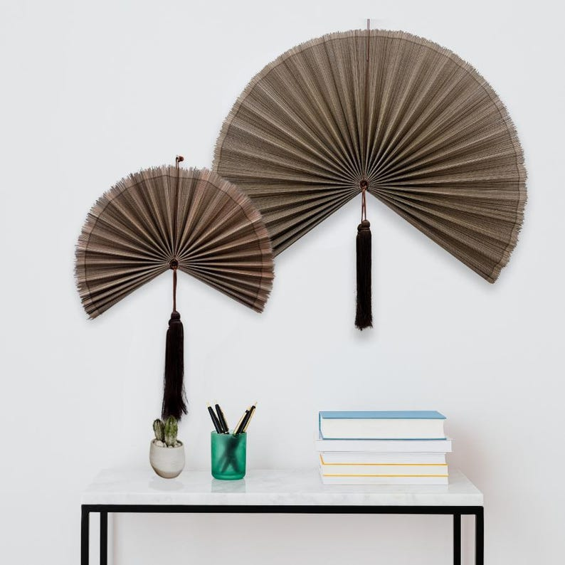 Chestnut Brown Bamboo Wall Fan – 40 Inches