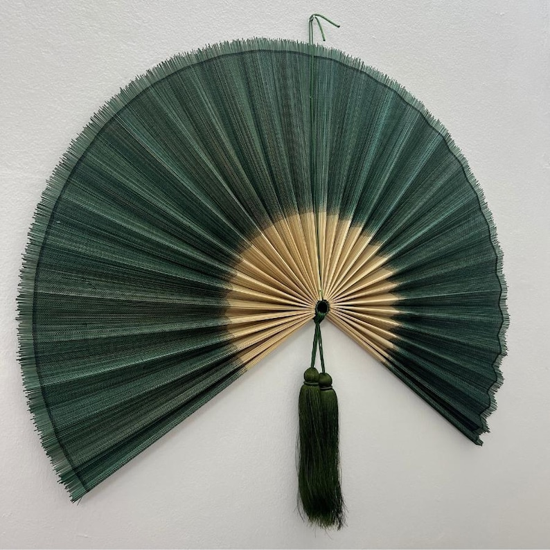 Handmade Colorful Bamboo Wall Fan – 40 Inches