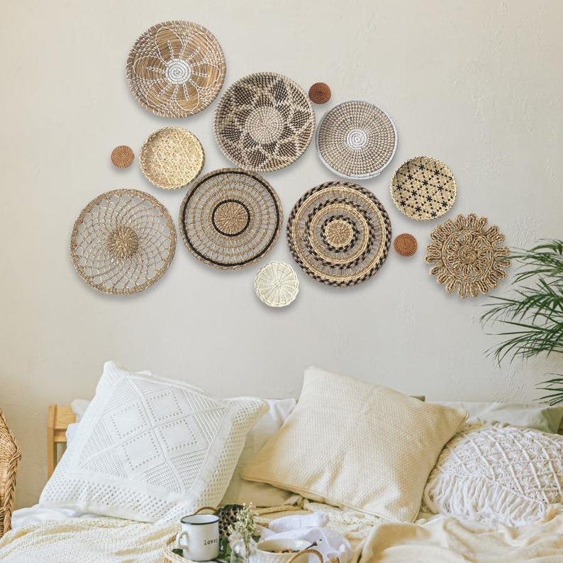 Tropical Boho Wall Basket Set – 13 Pieces
