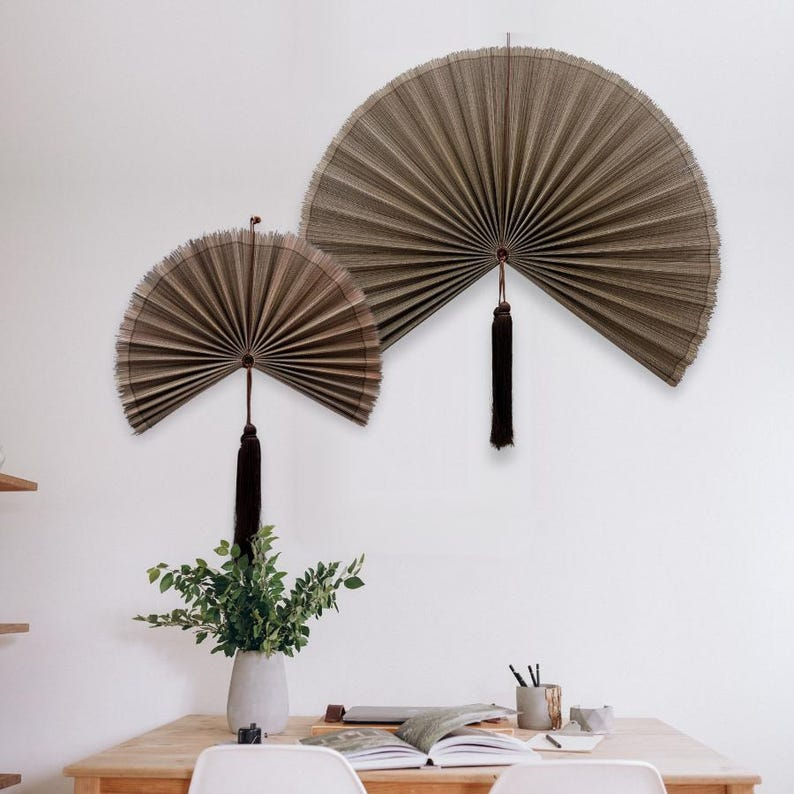 Chestnut Brown Bamboo Wall Fan – 40 Inches
