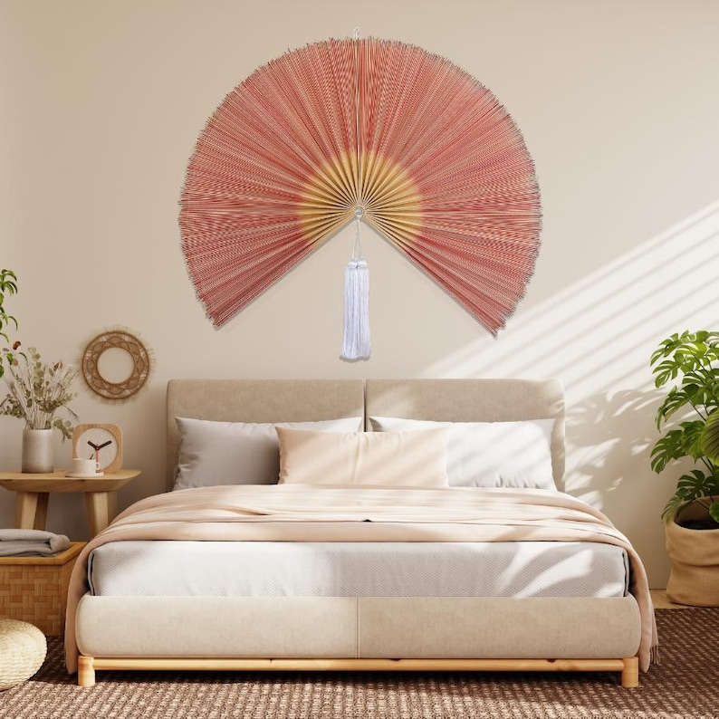 Large Handwoven Bamboo Wall Fan