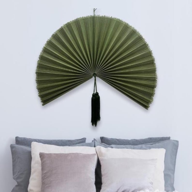 Handmade Colorful Bamboo Wall Fan – 40 Inches