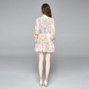Slim Fit Printed Mermaid Dress with Lantern Sleeves