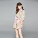 Slim Fit Printed Mermaid Dress with Lantern Sleeves