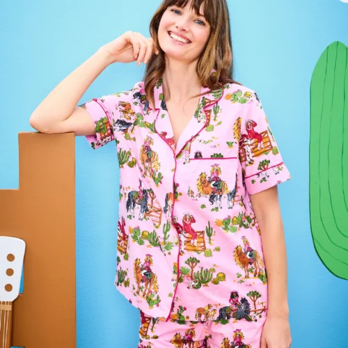 Short PJ Set in Western Barbie