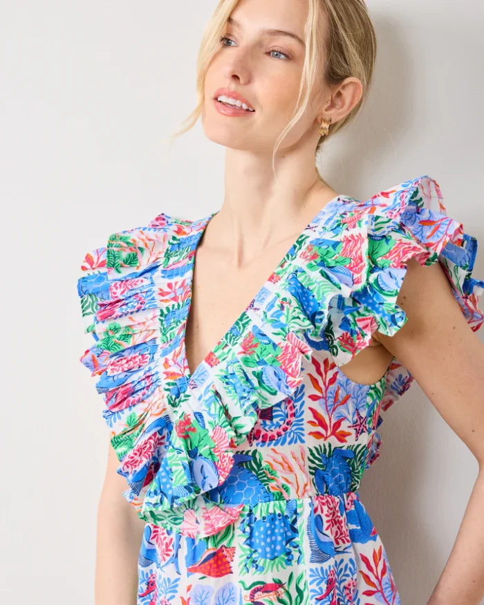 Lola Blouse in Stained Glass Sea - Image 2