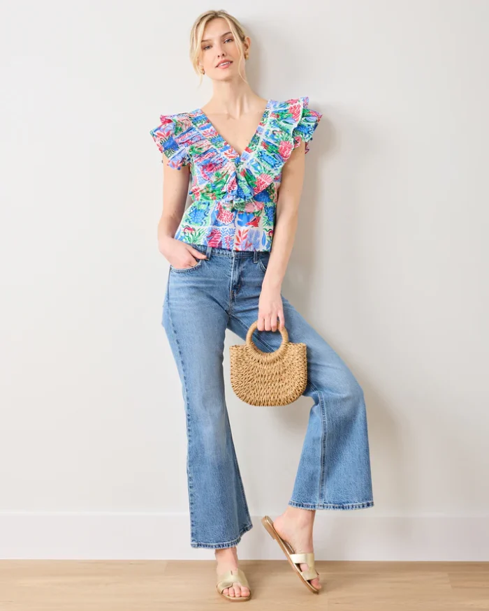 Lola Blouse in Stained Glass Sea - Image 3