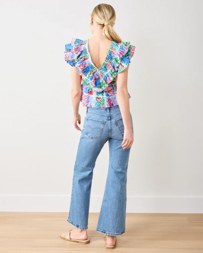 Lola Blouse in Stained Glass Sea - Image 4