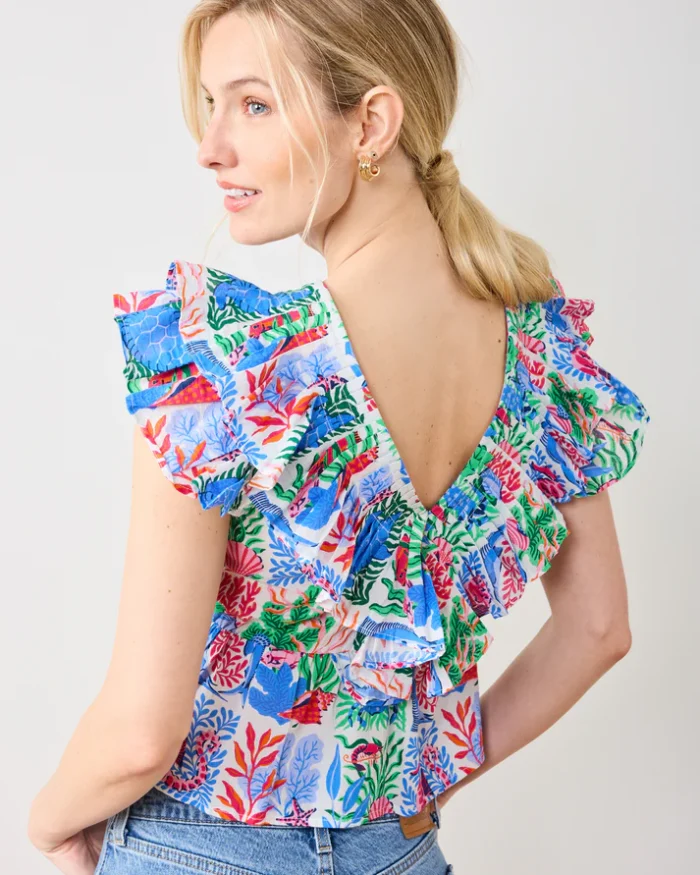 Lola Blouse in Stained Glass Sea - Image 5