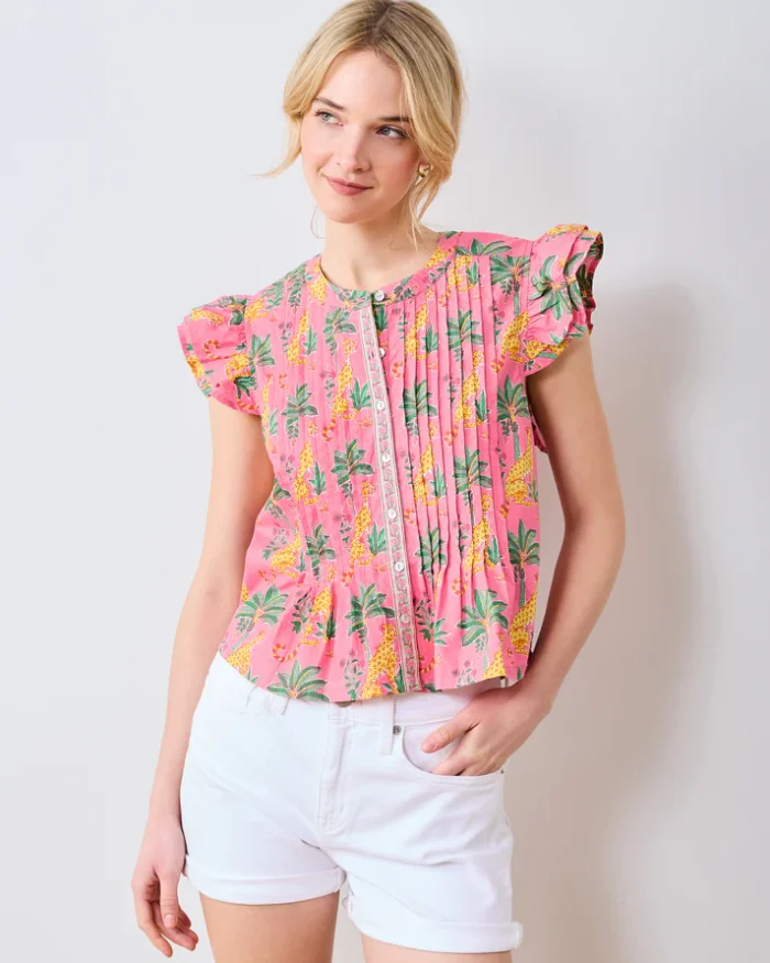 Katie Blouse in Leopard Mirage