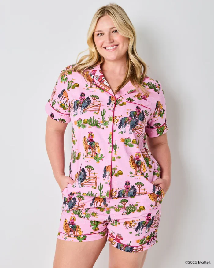 Short PJ Set in Western Barbie - Image 3