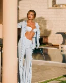 Ruffled Tiered Wide-Leg Set