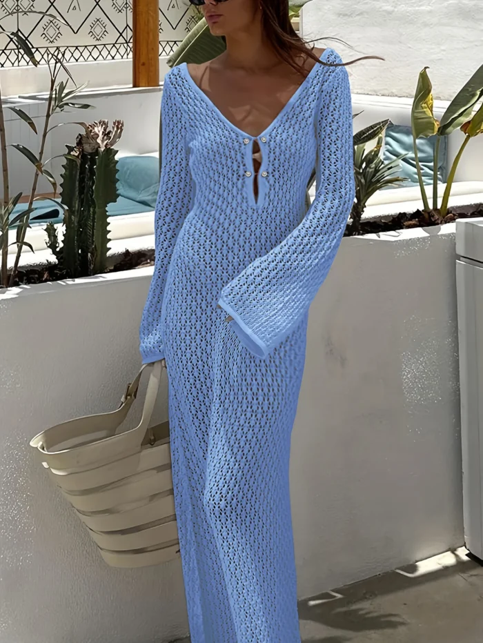 Crochet Knit Maxi Dress - Image 20