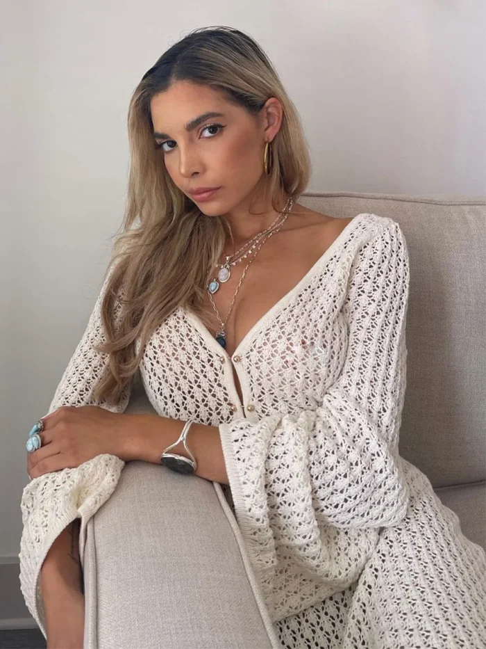 Crochet Knit Maxi Dress - Image 34