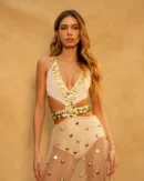 Sequin Embellished Cutout Dress