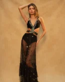 Sequin Embellished Cutout Dress